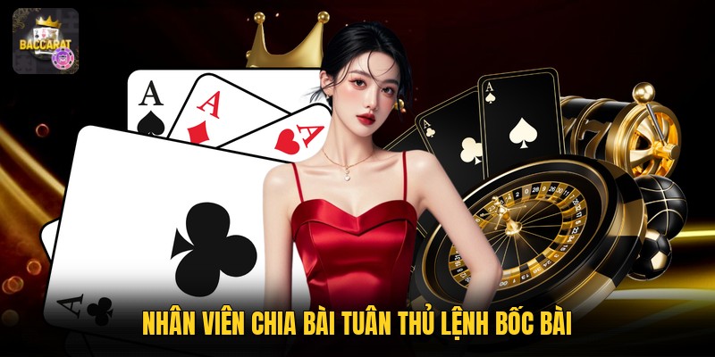 Nhân viên chia bài tuân thủ lệnh bốc bài